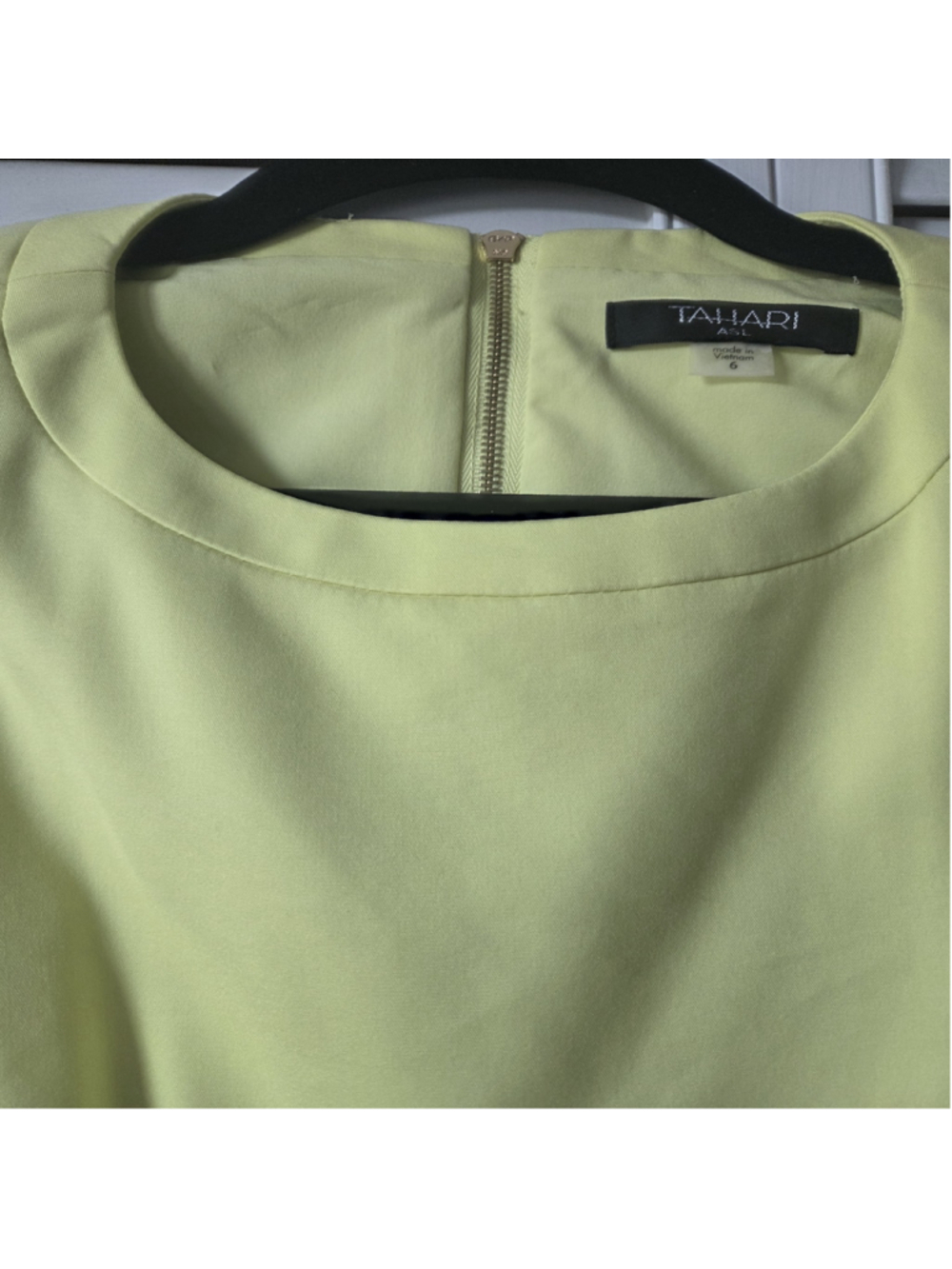 Women's NWT Tahari ASL Neon Green Tyra Dress with Cutouts Size 6 - Picture 6 of 16